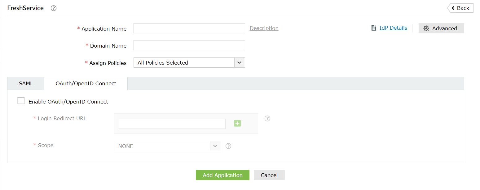 Configure Oauth or OpenID Connect SSO for custom application